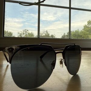 Versace Black Aviator Glasses with Metal Frame